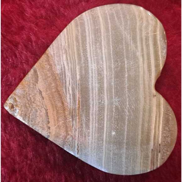 Amber Sardonyx Heart Shape Bowl Banded Gemstone Onyx Mineral 2 5/8 Inches - Picture 9 of 11